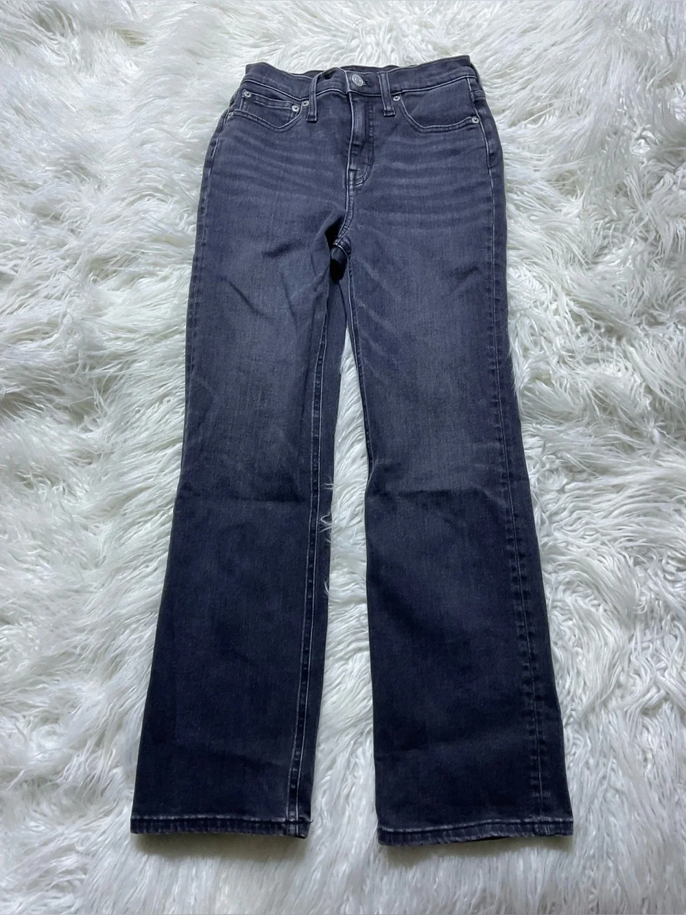 J Crew High-rise slim demi-boot jean in Charcoal wash